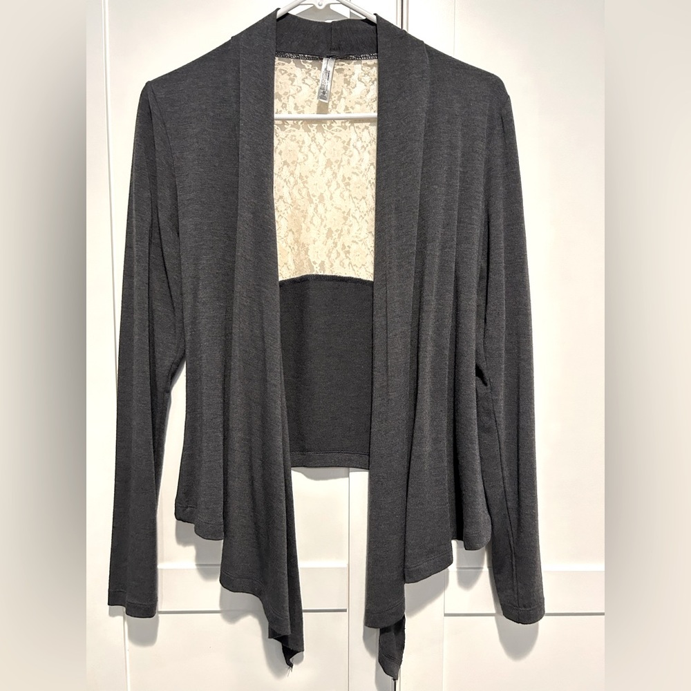 Express Intimates Lace Back Long Sleeve Top